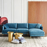 Evesham Three Seater Sofa, Blue Velvet | Weilai Concept