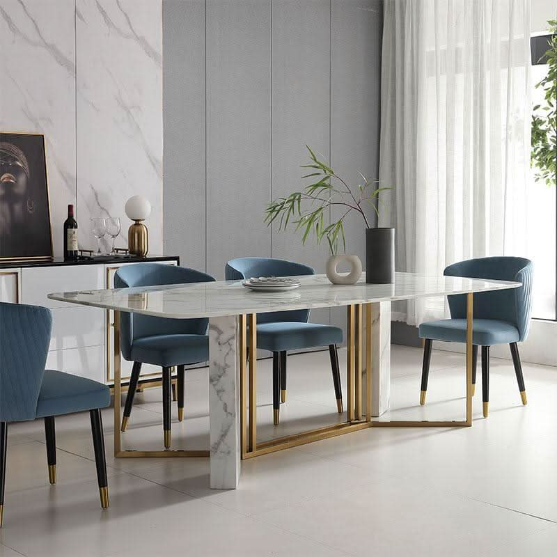 FenX Dining Table, Dining Table, Sintered Stone And Gold | Weilai Concept