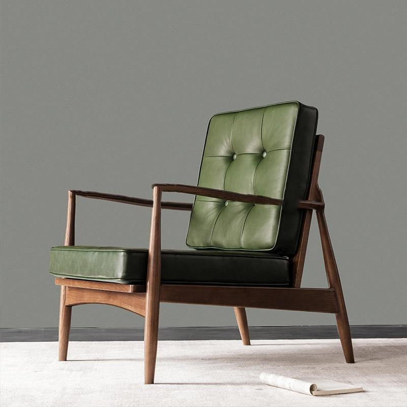 Hans CH32 Green Armchair, Solid Wood | Weilai Concept