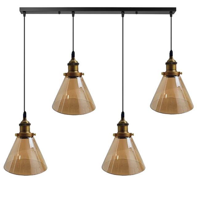 Industrial Retro Pendant Light Suspended Cluster Lights Style Glass Lamp Shade~1588-0