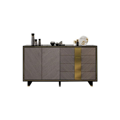 IS82 Large Sideboard, Grey & Gold, Clearance | Weilai Concept