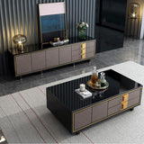 IS82 Large Sideboard, Grey & Gold, Clearance | Weilai Concept