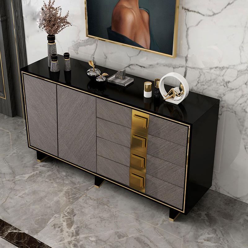 IS82 Large Sideboard, Grey & Gold, Clearance | Weilai Concept