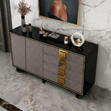 IS82 Large Sideboard, Grey & Gold, Clearance | Weilai Concept