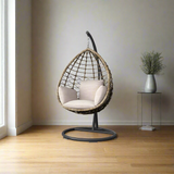 Kye Rattan Garden Hanging Egg Chair with Stand, Indoor/ Outdoor Furniture