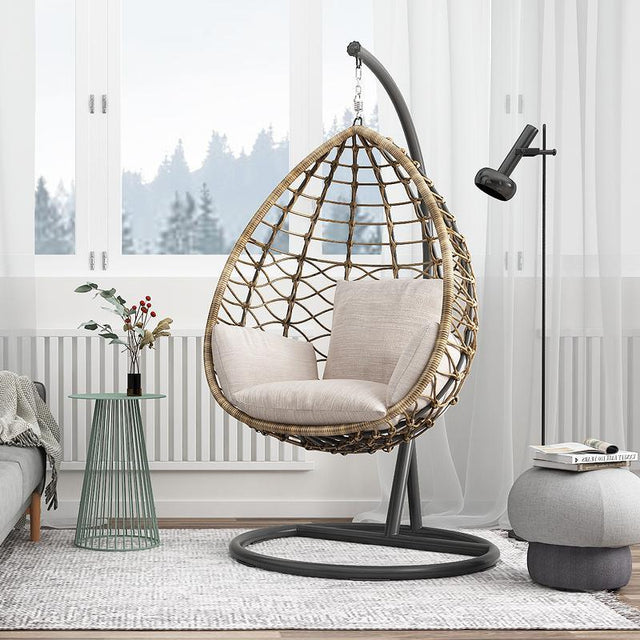 Kye Rattan Garden Hanging Egg Chair with Stand, Indoor/ Outdoor Furniture | Weilai Concept