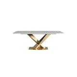 LUCI Dining Table, Sintered Stone And Gold | Weilai Concept