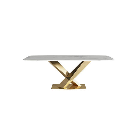 LUCI Dining Table, Sintered Stone And Gold | Weilai Concept