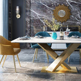 LUCI Dining Table, Sintered Stone And Gold | Weilai Concept