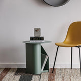 M39 Green Side Table With Side Storage | Weilai Concept