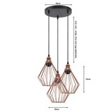 Industrial Vintage Retro Metal Ceiling 3 way Round Hanging Pendant Lights~3776-3