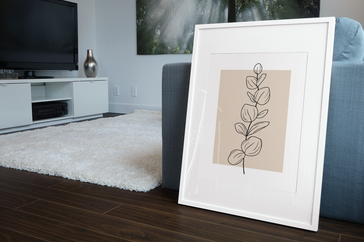 Neutral Botanical Eucalyptus Line Art Set Of 3 Or Single Home Wall Decor Prints - Neutral Wall Art - Prints - Line Art - Beige Decor-1