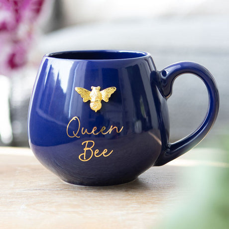 Queen Bee Navy Rounded Mug in Gift Box-0