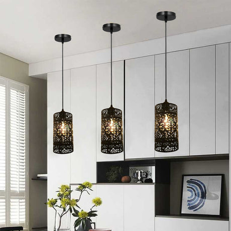 Industrial Vintage Ratio Adjustable Pendant Hanging Pendant Lighting, E27 Metal Brushed Copper Cage~3931-0