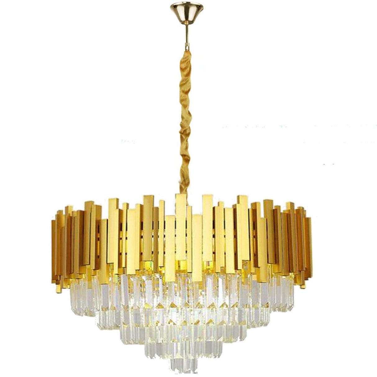 Modern Large Crystal Ceiling Light Gold Pendant Chandelier Lamp for Living Room~4117-5