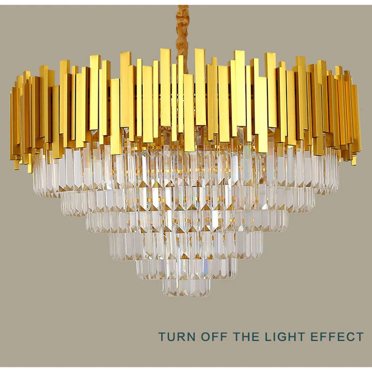 Modern Large Crystal Ceiling Light Gold Pendant Chandelier Lamp for Living Room~4117-7