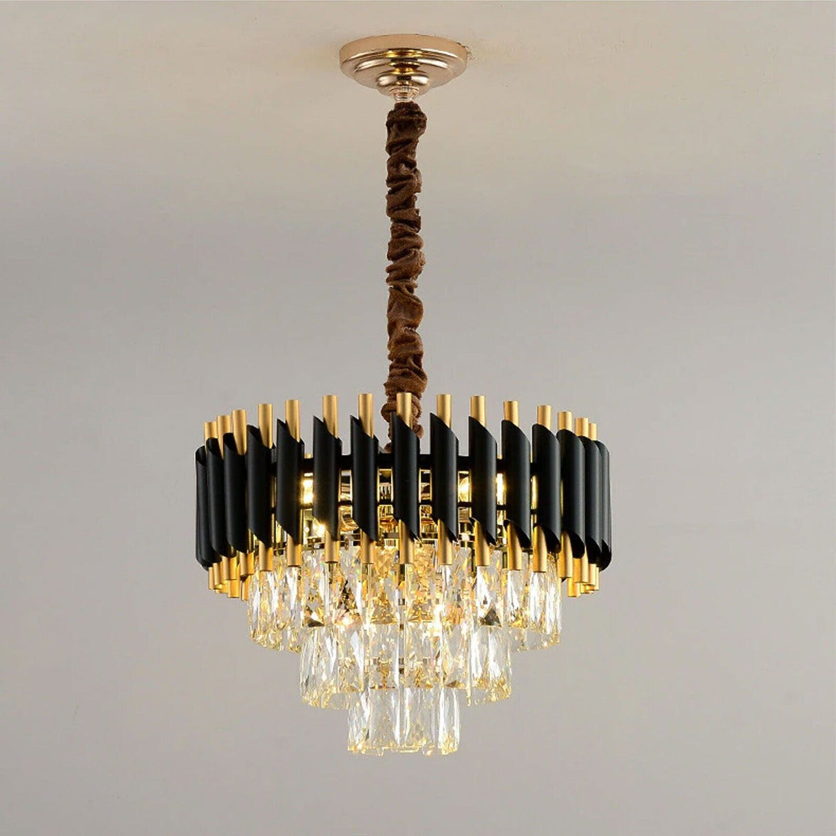 Modern Crystal Black Gold Chandeliers For Ceiling & Wall ~4118-6