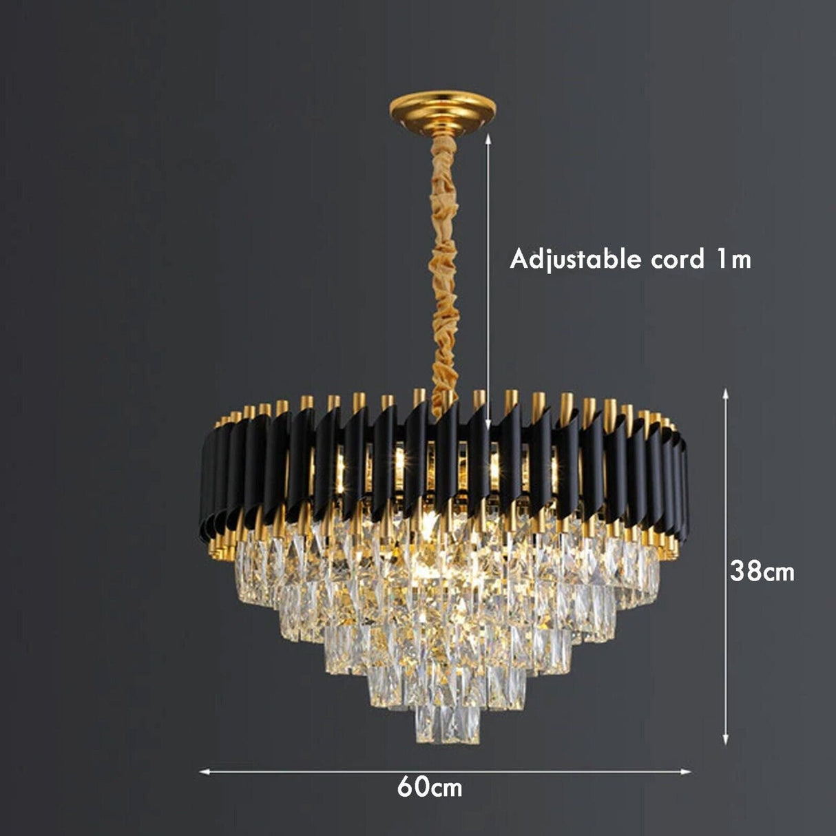 Modern Crystal Black Gold Chandeliers For Ceiling & Wall ~4118-3