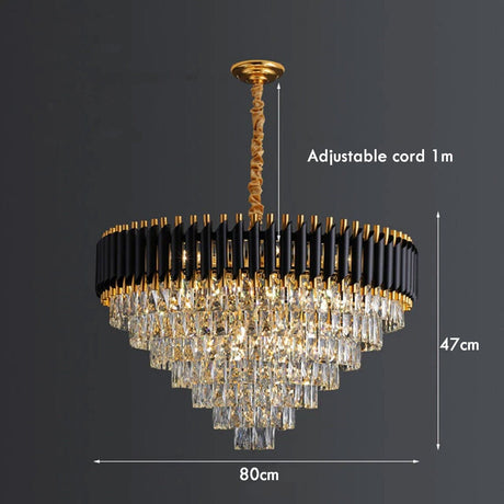 Modern Crystal Black Gold Chandeliers For Ceiling & Wall ~4118-7