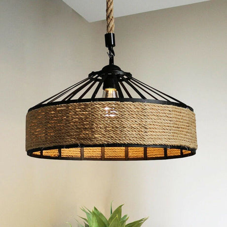 Industrial Hemp Rope Pendant Ceiling Light with FREE BULB~5082-1