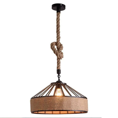 Industrial Hemp Rope Pendant Ceiling Light with FREE BULB~5082-5