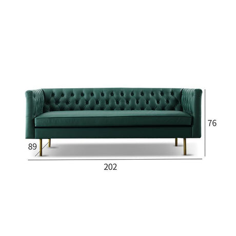 S521 2 Seater Sofa, Dark Green Leather | Weilai Concept