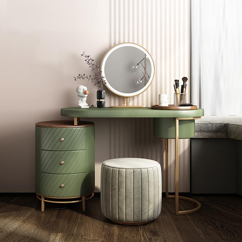 Tandy Dressing Table With LED Mirror, Green & White, Makeup Vanity | Weilai Concept