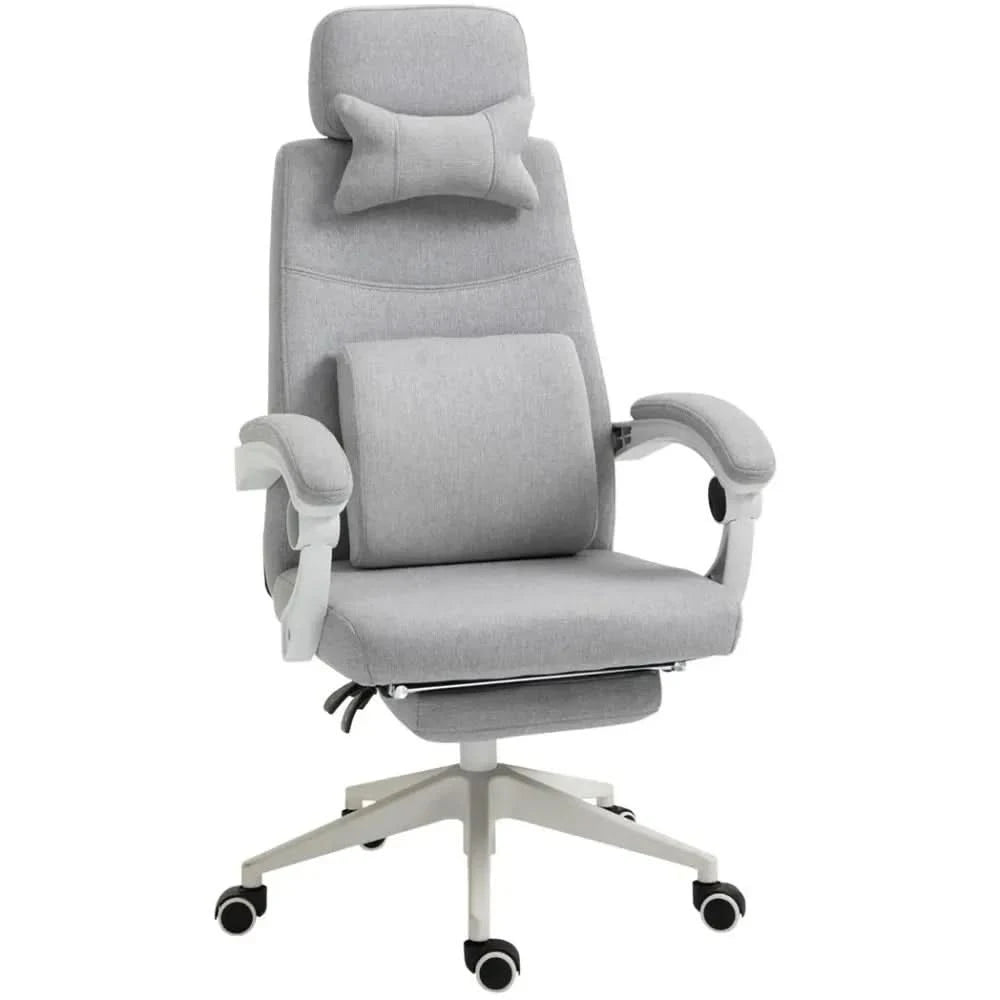 Ergonomic Home Office Chair 360 Swivel with Footrest Height Adjustable Grey