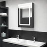 LED Bathroom Mirror Cabinet Concrete Grey 50x13x70 cm