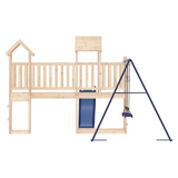 Playhouse with Slide Swings Rockwall Solid Wood Pine