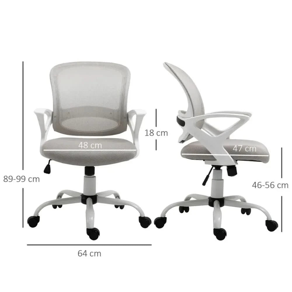 Mesh Home Office Chair Swivel Desk Task PC Chair w/ Lumbar Support, Arm, Grey