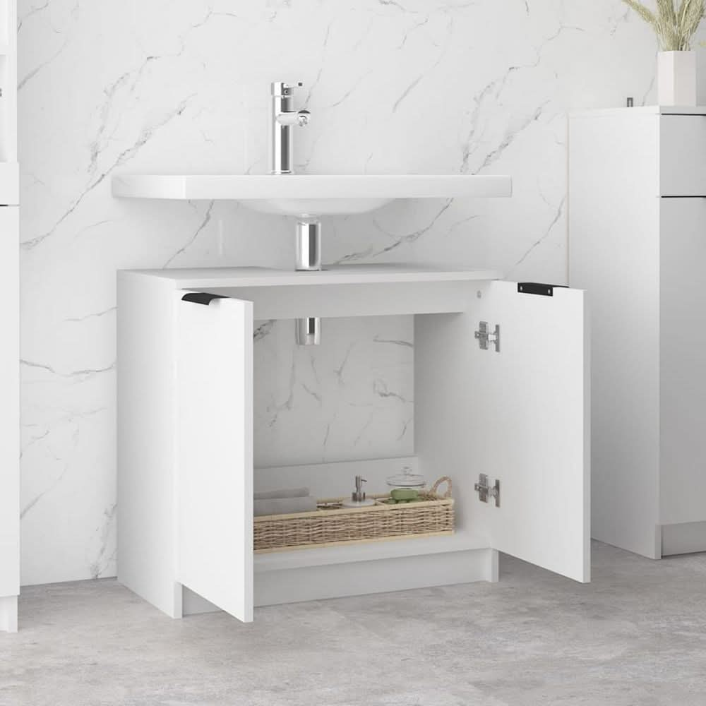 Bathroom Cabinet White 64.5x33.5x59 cm Engineered Wood