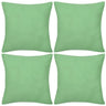 4 Green Cushion Covers Cotton 80 x 80 cm