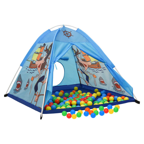 Children Play Tent with 250 Balls Blue 120x120x90 cm