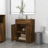 Bathroom Cabinet Smoked Oak 60x33x80 cm Engineered Wood