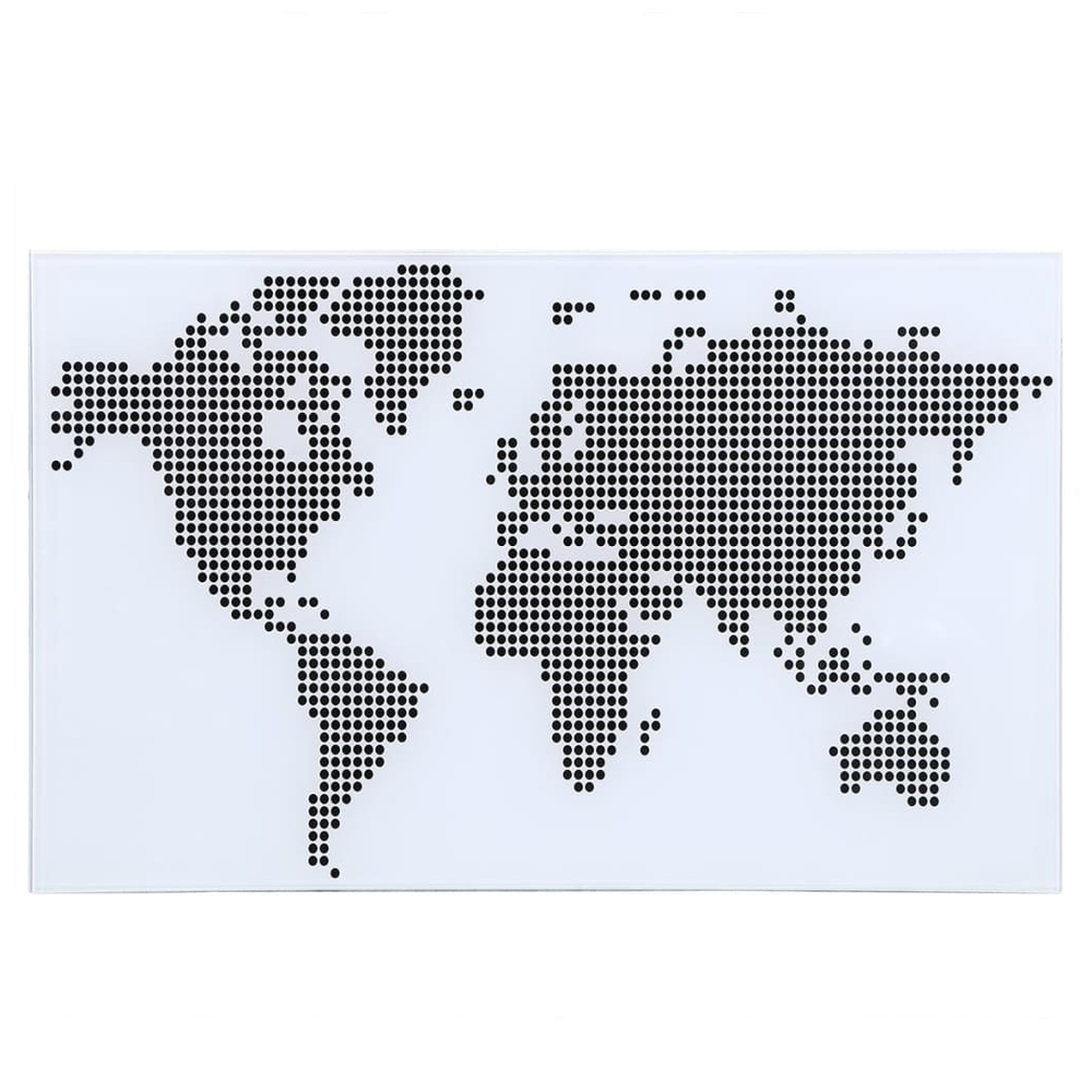 Glass Desk with World Map Pattern