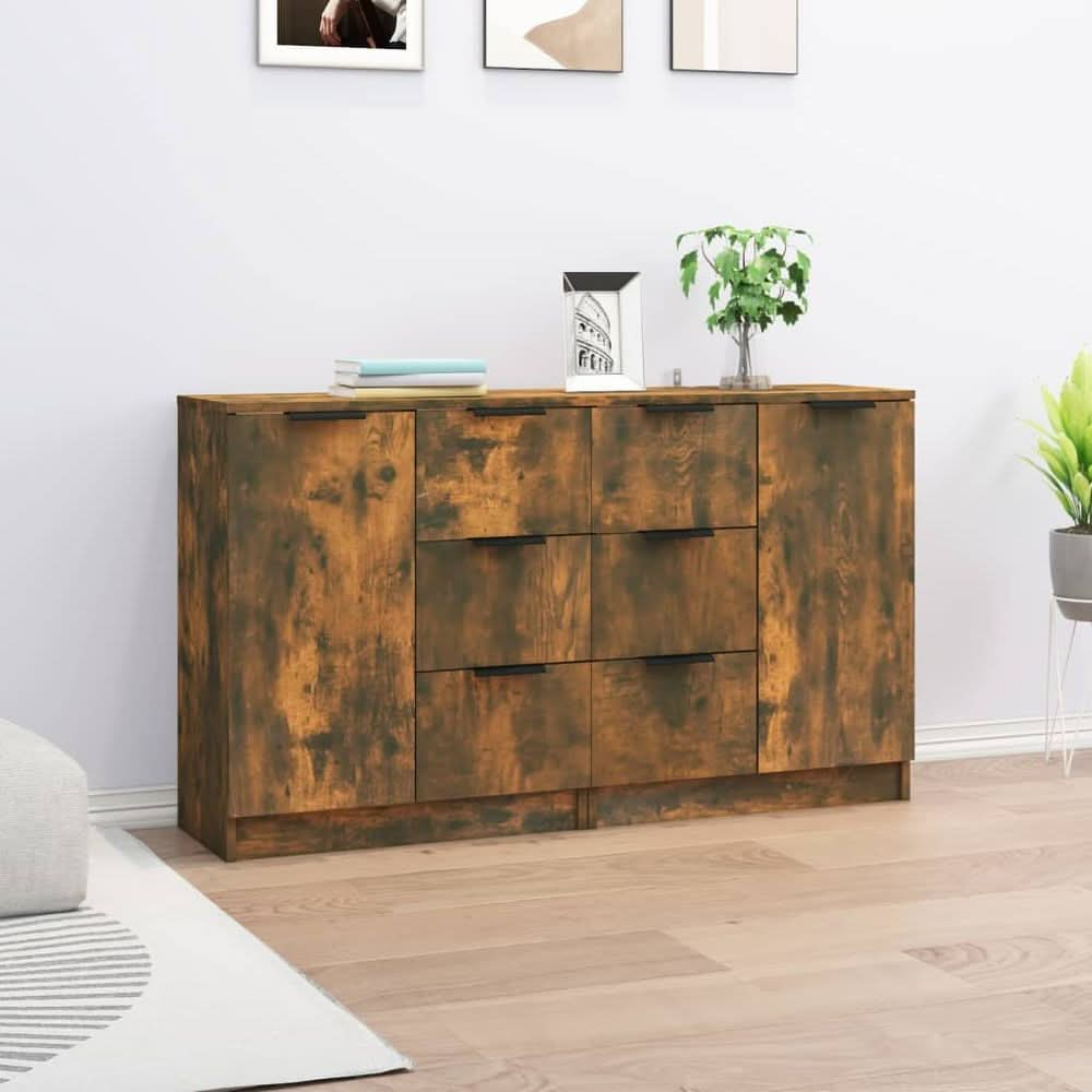 Sideboards 2 pcs Black 60x30x70 cm Engineered Wood