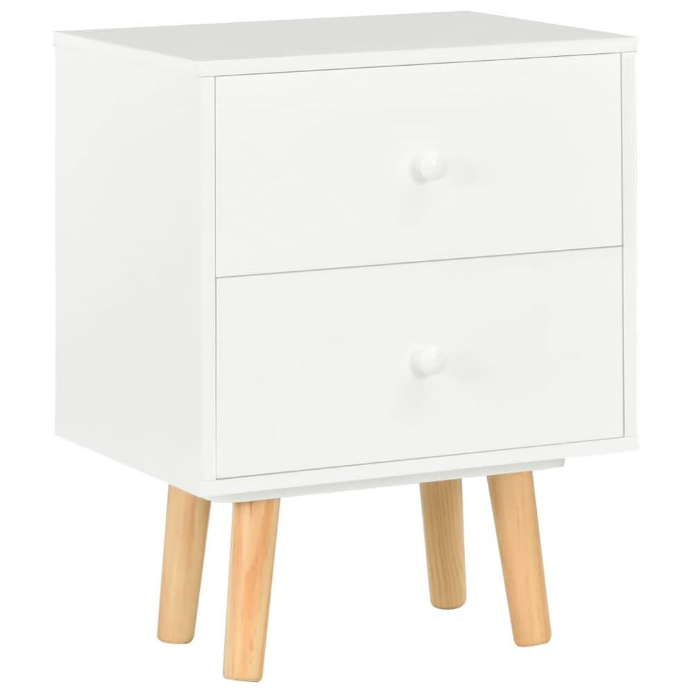 Bedside Cabinets 2 pcs White 40x30x50 cm Solid Pinewood