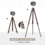 Tripod Floor Lamp, 65L,Wood/Bronze Colour