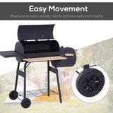 Portable Charcoal BBQ Grill Steel Offset Smoker Combo Backyard