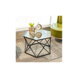 Hexagon Tempered Glass  Black Coffee Side Table (Big) - SLENDER