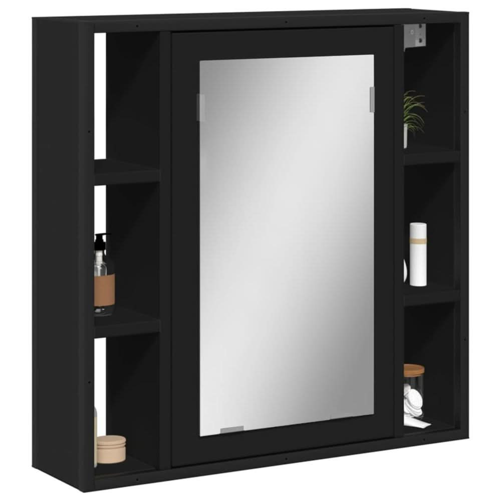 Bathroom Mirror Cabinet Black 60x16x60 cm Engineered Wood