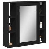 Bathroom Mirror Cabinet Black 60x16x60 cm Engineered Wood