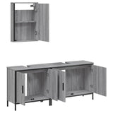 3 Piece Bathroom Furniture Set Grey Sonoma Engineered Wood