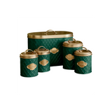 Neo Emerald Green Embossed 5 Piece Kitchen Canister Set