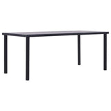 Dining Table Black and Concrete Grey 120x60x75 cm MDF