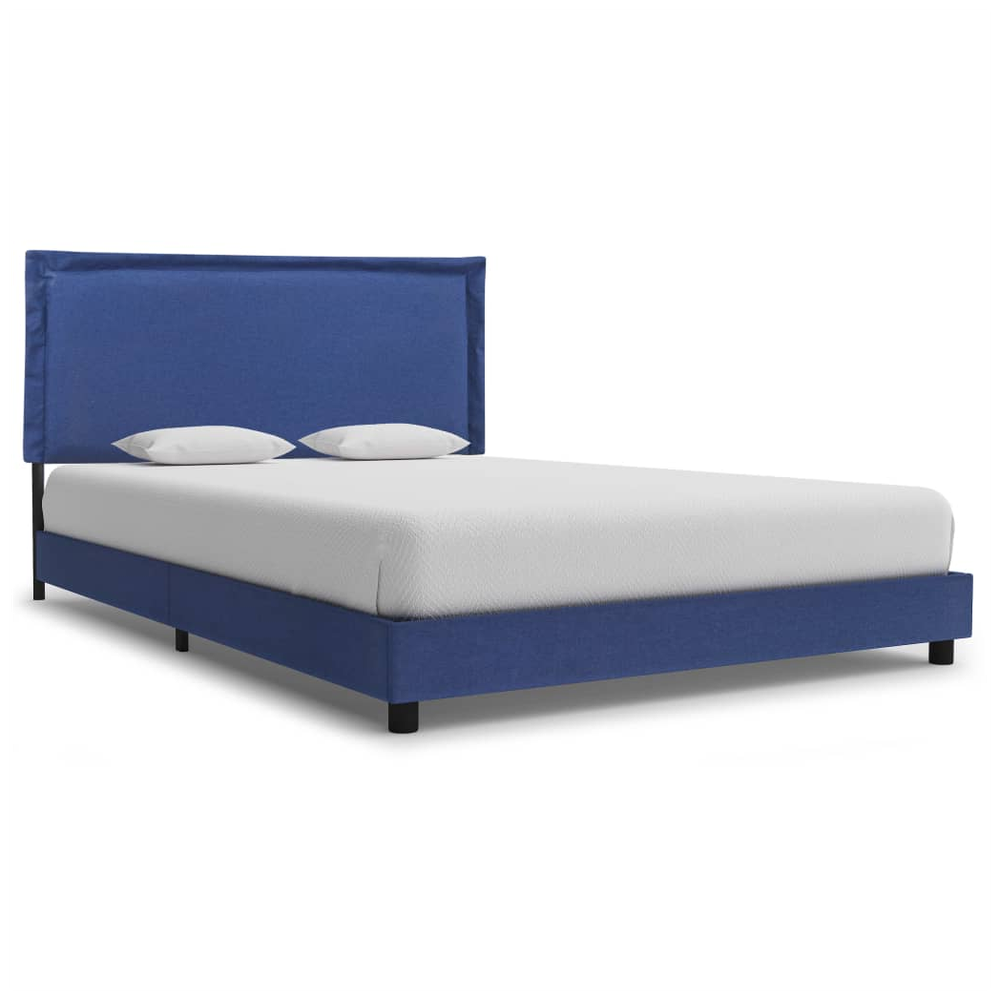 Bed Frame Blue Fabric 135x190 cm 4FT6 Double