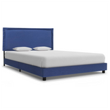 Bed Frame Blue Fabric 135x190 cm 4FT6 Double