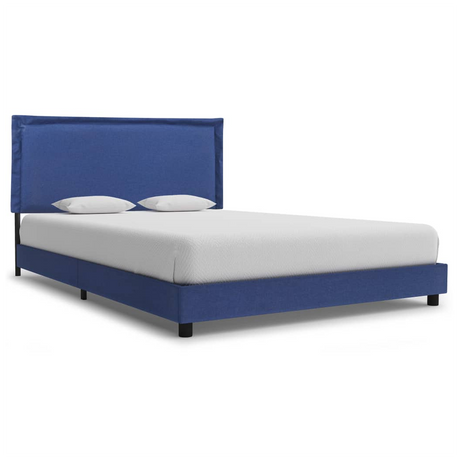 Bed Frame Blue Fabric 135x190 cm 4FT6 Double