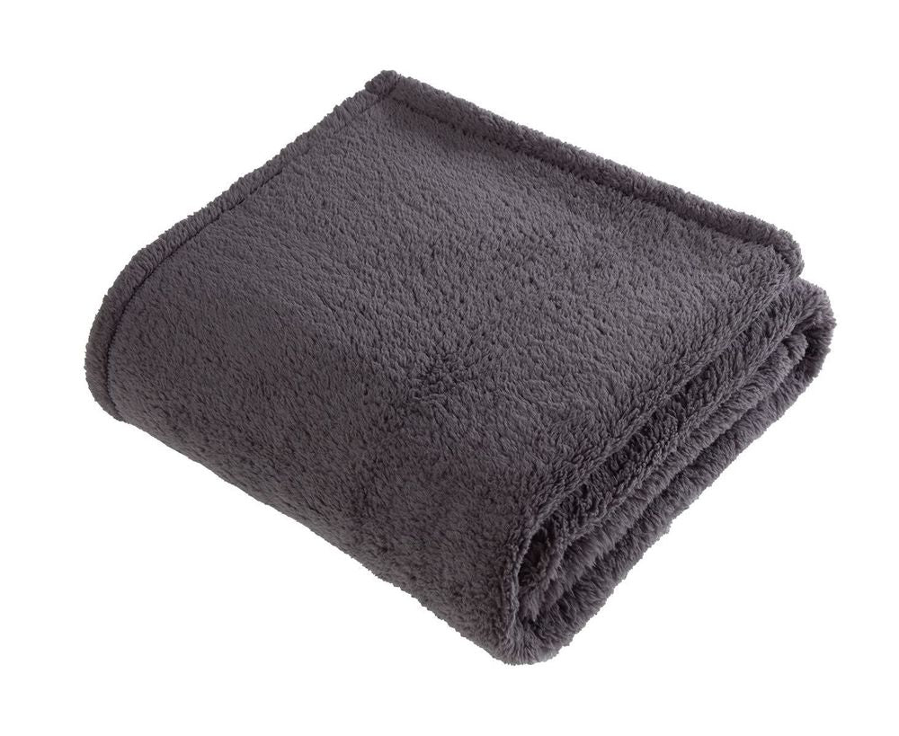 TEDDY FLEECE THROW CHARCOAL 125X150